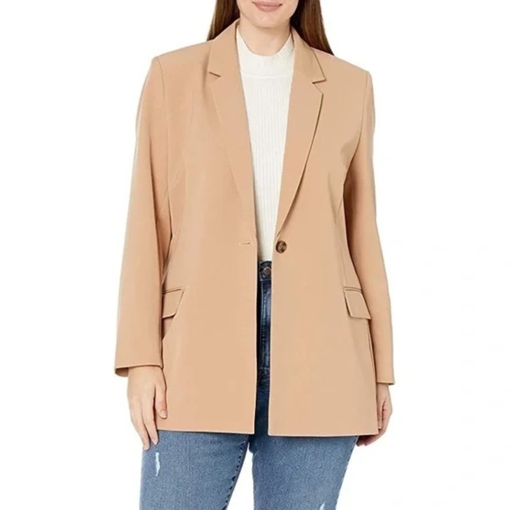 The Drop Blake Praline XXL Blazer Neutral Tan Tailored Minimalist Workwear  Chic